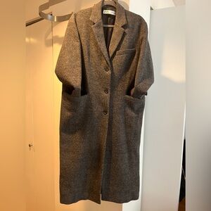 Women’s Zara long grey wool winter jacket